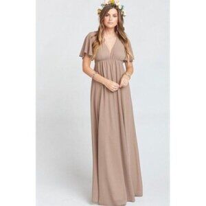 NWOT SMYM Faye Flutter Maxi Dress in Dune